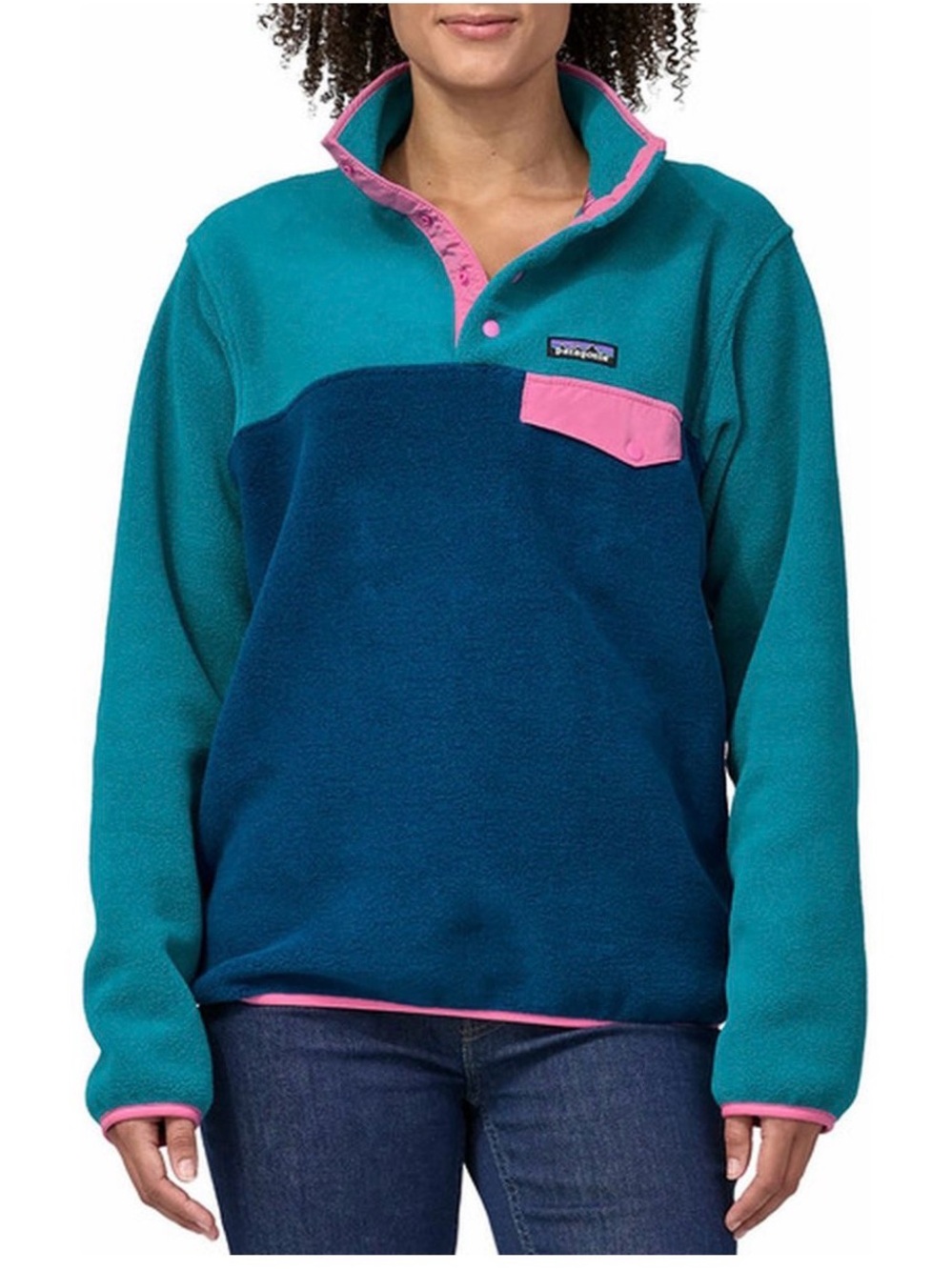 Patagonia Women's Lagom Blue Lightweight Synchilla SnapT Fleece Pullover XL
